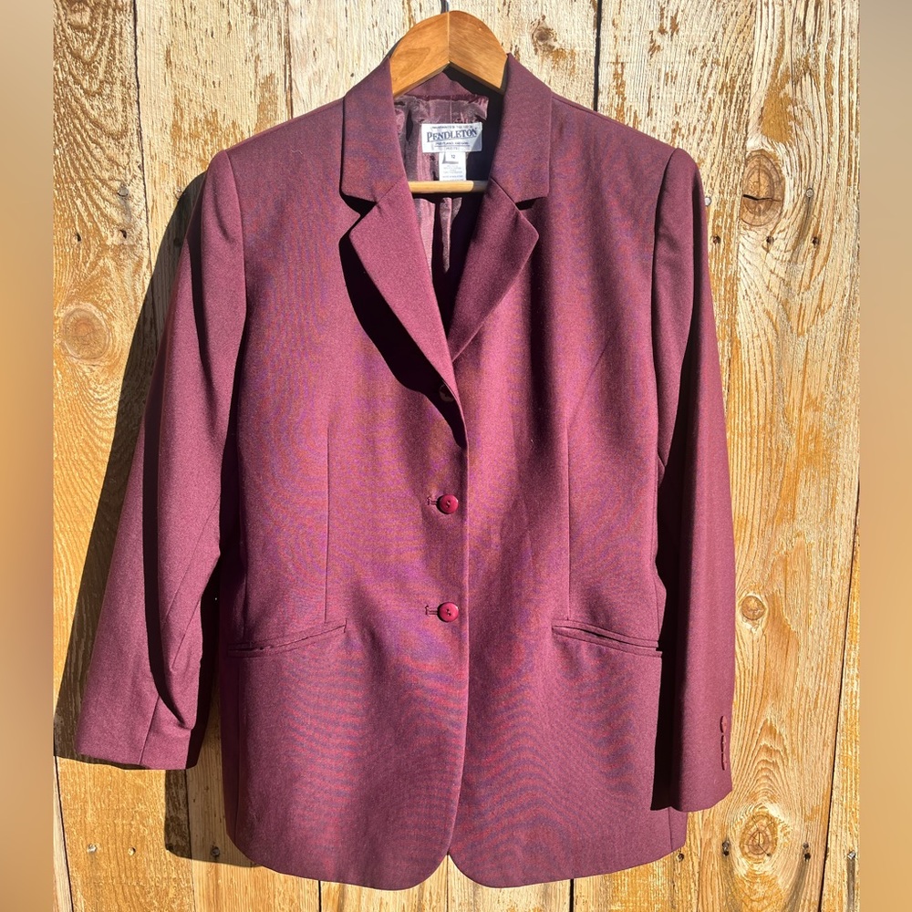 SOLD Vintage Pendleton Jacket Plumb, Petite Size 12 - FITS A WOMEN’S SIZE M